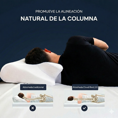 CloudRest 2.0 Ergonomic Pillow – Alineación Natural y Confort Superior