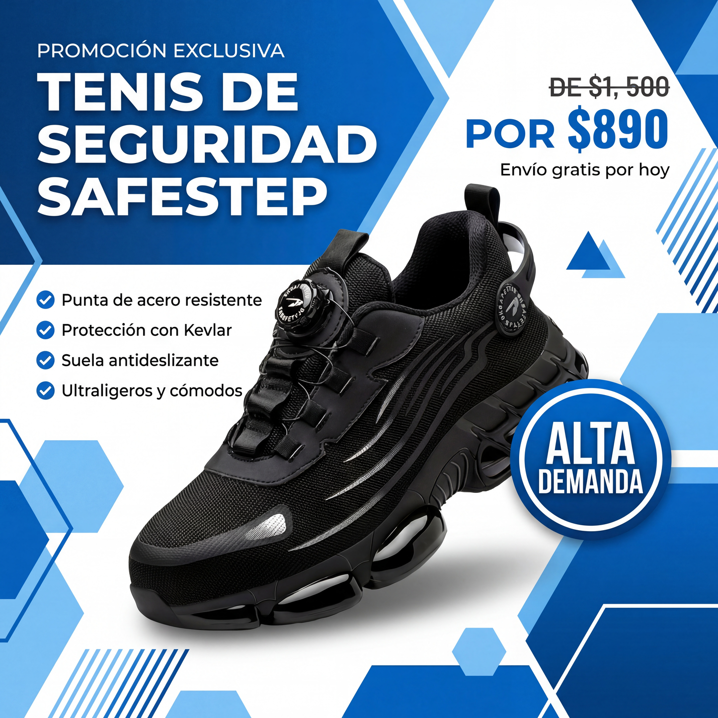 Tenis de Seguridad Ultraligeros SafeStep - Comodidad y Seguridad